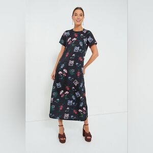 Tuckernuck Hyacinth House Black Floral Silky Riley Maxi Dress